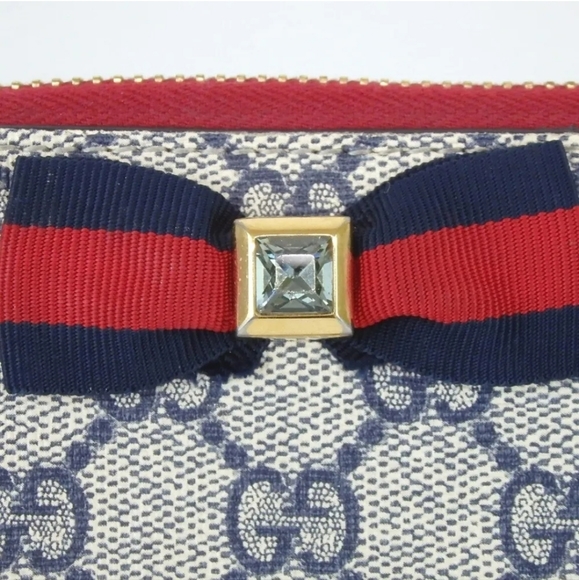 GUCCI SUPREME  WEB RIBBON PURSE/WALLET PVC - Picture 6 of 12